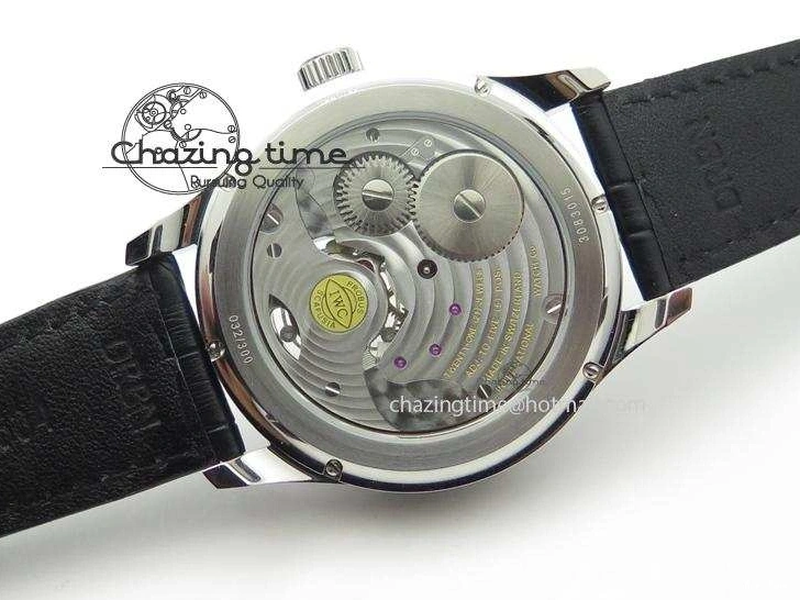 MIROTIME 0309 UrbanStyle Portuguese Tourbillon Power Reserve Moonphase SS White Dial On Black Leather Strap 7318